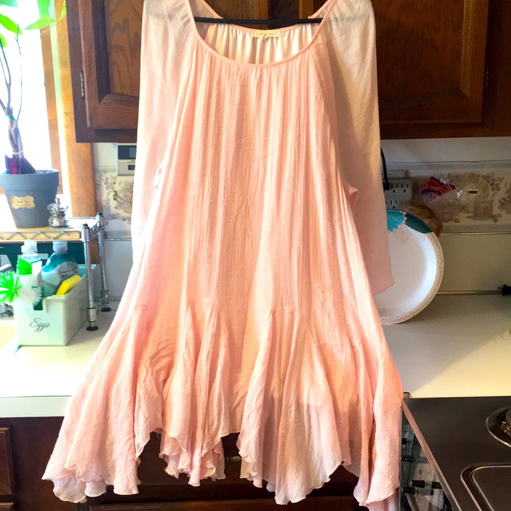 Soft pink Gauze Handkerchief Dress